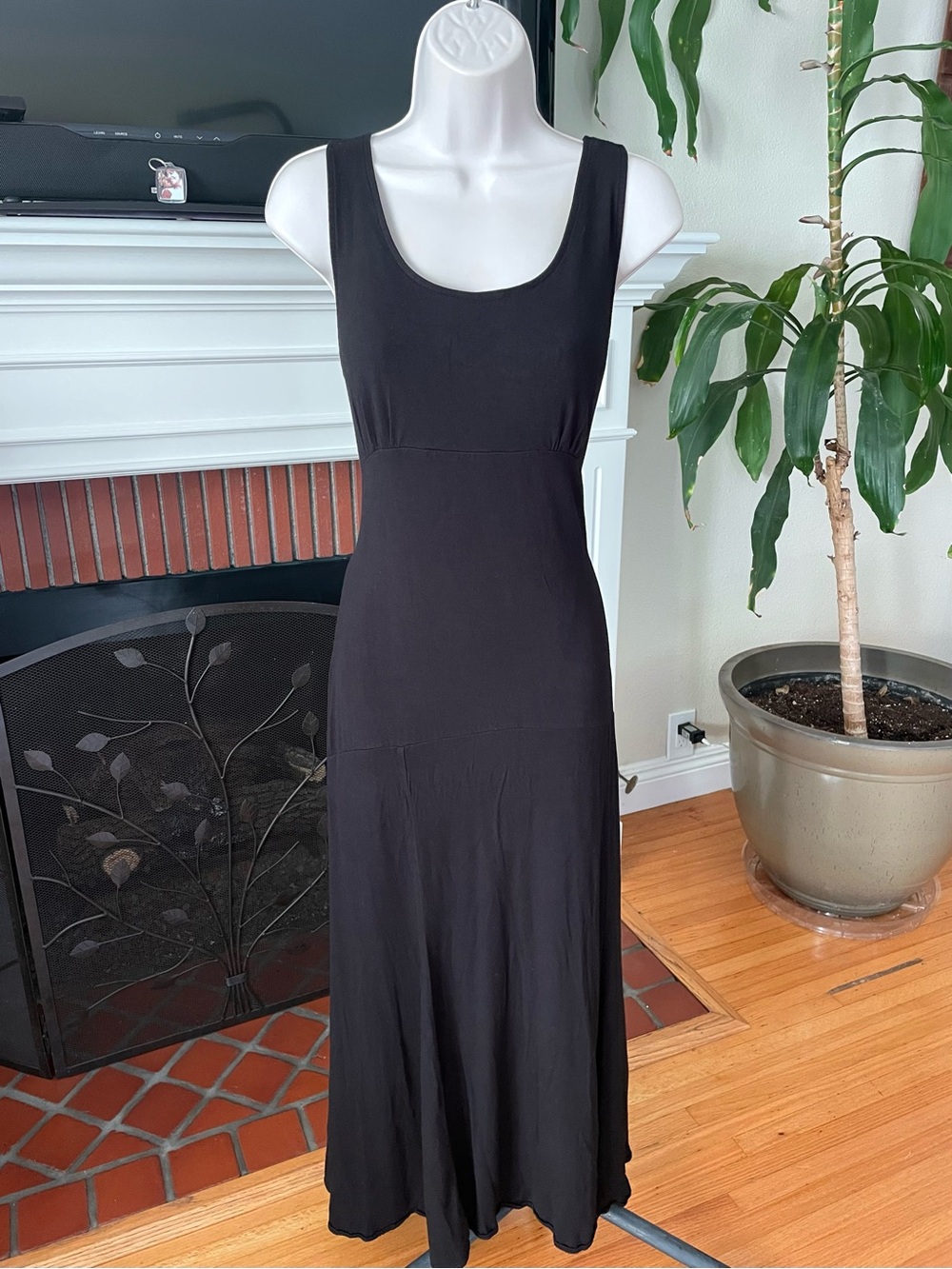 Newport News Black Fitted Maxi Tank Dress Large